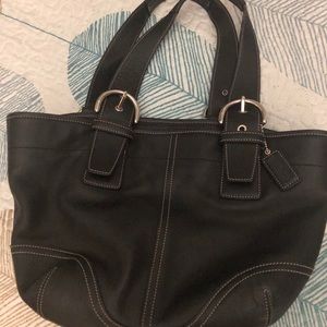 Coach Leather Black Medium Tote